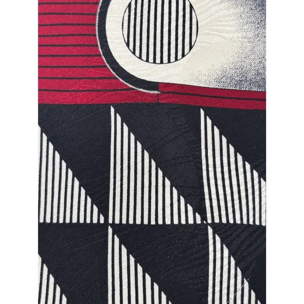 Valentino Rudy Men's 100% Silk Tie Made in Italy Red Black Geometric Abstract